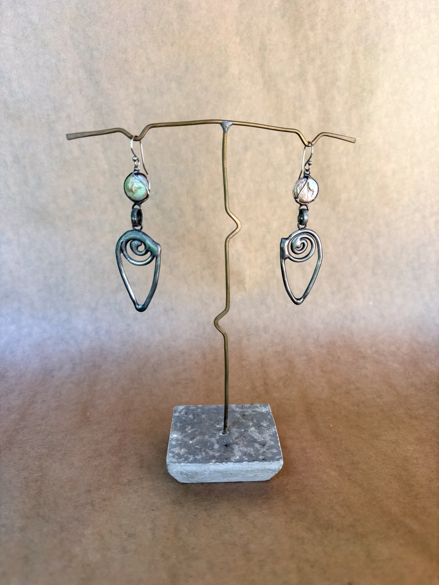 pearl conch earrings