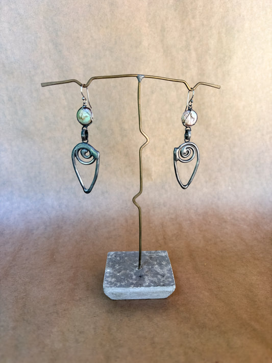 pearl conch earrings
