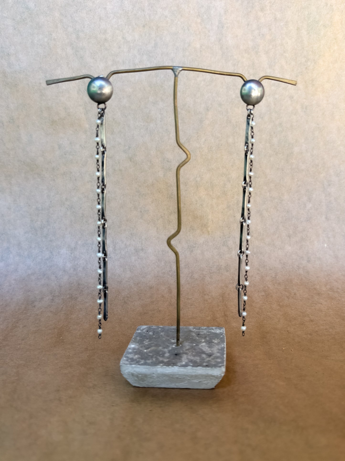pearl chain earrings