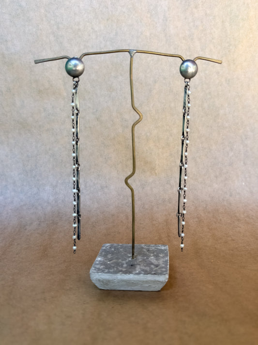 pearl chain earrings