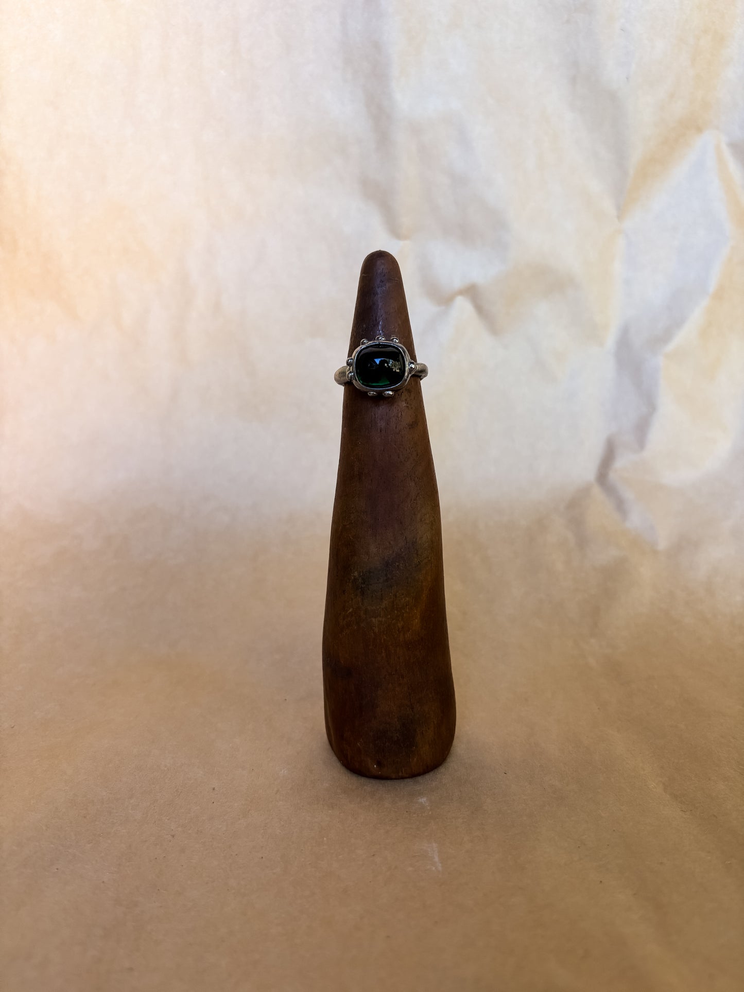 forest green bauble ring