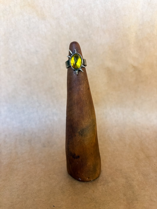 spiked chartreuse ring
