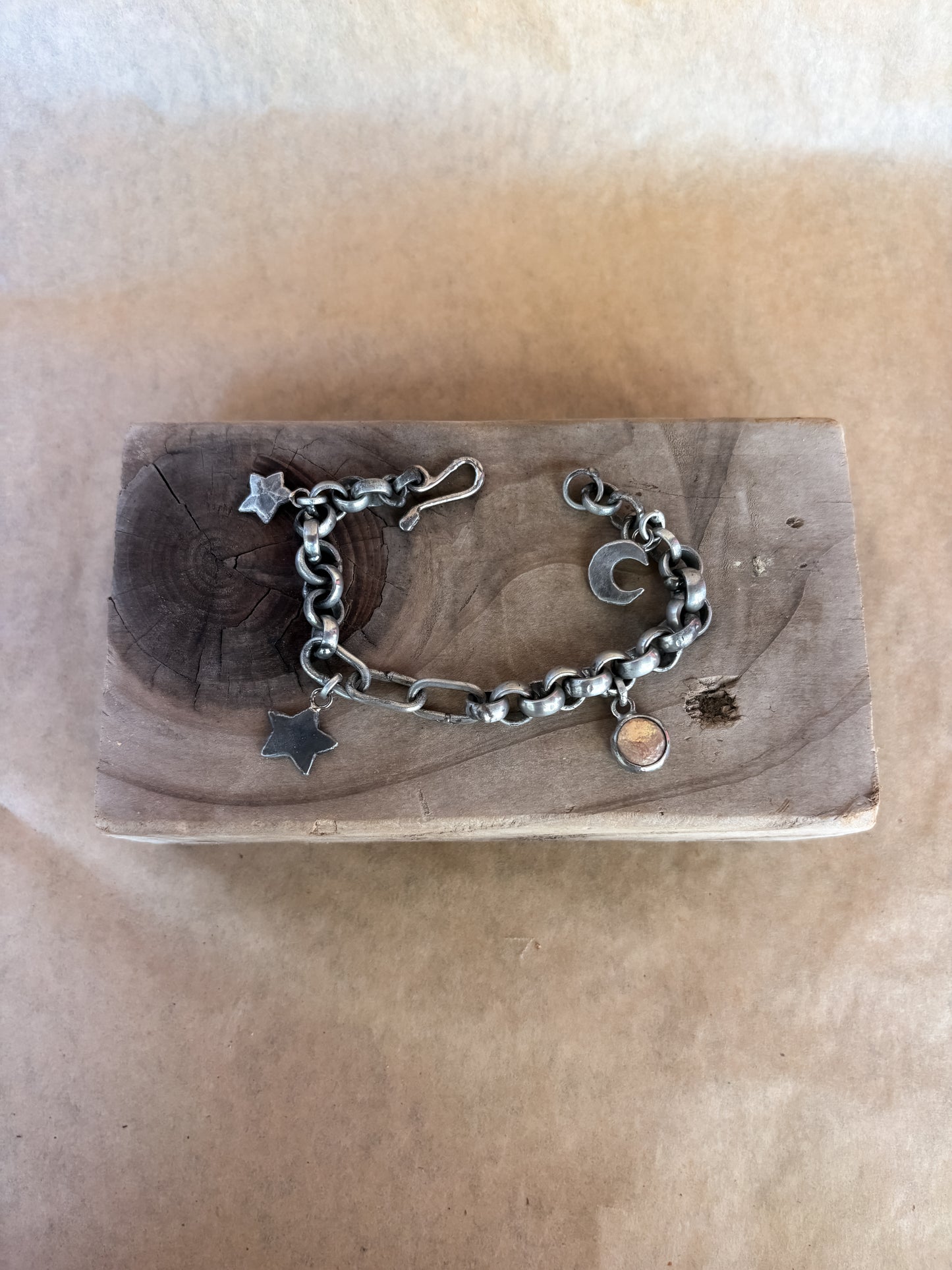 golden moon charm bracelet